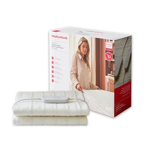 Image of Morphy Richards EverCosy Electric Under Blanket, King, 160x150cm, For Back Pain and Cold Nights, 9 Heat Settings, 9hr Timer, BEAB Approved, 5p/hr Cost, 600122, Cream