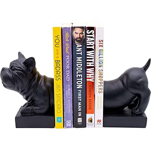 Image of Polyresin Black Sausage Dog Weighted Base Bookends Set