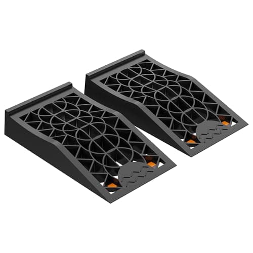 Image of Wiltec Extra-flat Ramps, Max. Load 3 t, Set of 2 pieces, Heavy-duty Car Ramp made of Plastic