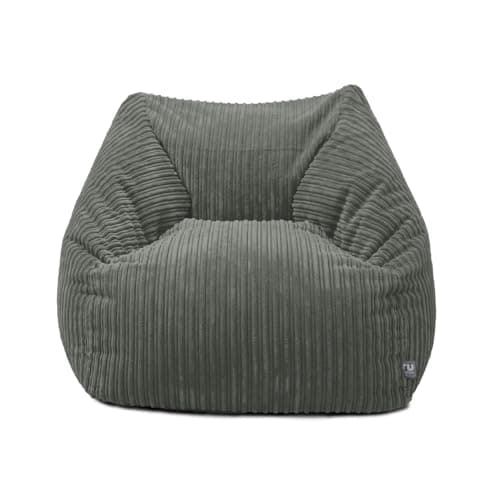 Image of rucomfy Beanbags Adults Large Snuggle Chair - Large Corduroy Armchair for Home Furniture - Living Room or Bedroom Seating - Machine Washable - 80 x 95 x 88cm (Slate, Beanbag Only)