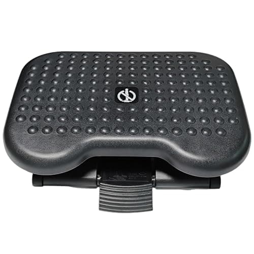 Image of Unibos | Adjustable Under Desk Footrest, Foot Rest for Under Desk at Work with Massage, Foot Stool with 3 Height Position & 30 Degree Tilt Angle Adjustment for Home & Office