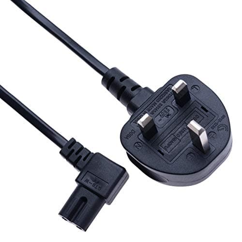 Image of 2 Pin Mains Power Lead Fig Figure 8 Right Angle Flat Cable Compatible with Samsung Panasonic JVC Philips LG Sony TV | Canon Pixma HP Brother Epson Printer | Asus Toshiba Laptop Charger UK Wall Cord 2m