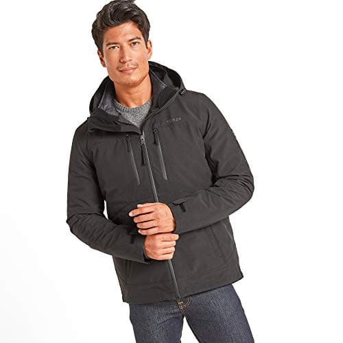 Image of TOG24 Denton 100% Waterproof 3-in-1 Jacket for Men, 2-Piece Set - Outer Waterproof Coat with Hood and Ultra Warm Inner Jacket to Wear Together or Separately