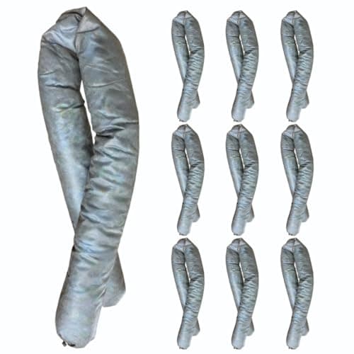 Image of BearTOOLS Spill Control Absorbent Sock, Use in Cleanup of Water Based Fluids & Non-Agressive Oil, For Indoor or Outdoor, UK-Made, Size 1.2M x 76MM, 40L Maximum Absorption Capacity (10-pack)
