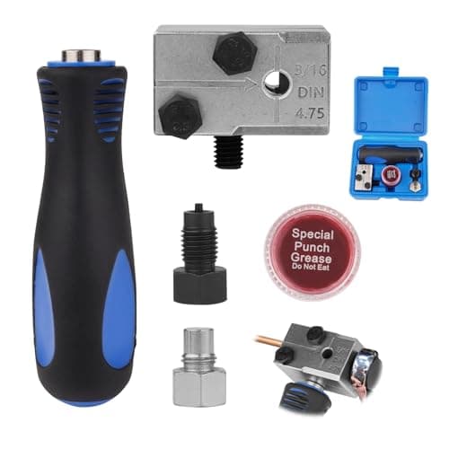 Image of Jusimi 4.75mm Brake Pipe Flaring Tool Kit UK, 5 in 1 Bubble Flare Maker with Metal Head Handheld Pipe Expansion Tool for Car or Motorcycle 3/16 inch Lines Compact and Lightweight