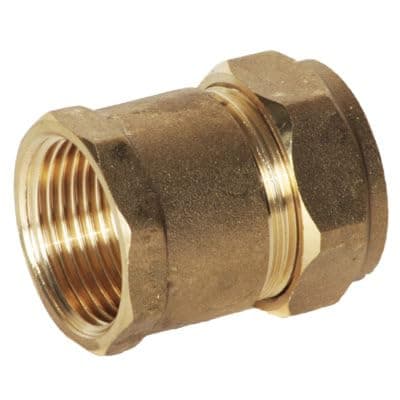 Image of hep® 22mm Compression by 3/4" BSP Brass Female Iron Coupler Straight Adaptors 22mm x 3/4" Female (Pack of 1)