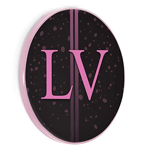 Image of Personalised Wireless Charger For Qi Enabled Phones, Black Pink Spot Stripe with Pink Edge with Monogram,