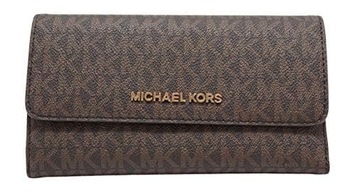 Image of Michael Kors Jet Set Travel Large Wallets Trifold - Brown