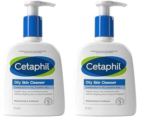 Image of Cetaphil Oily Skin Cleanser, 473ml, Face Wash, For Combination to Oily Sensitive Skin, With Niacinamide (Pack of 2)