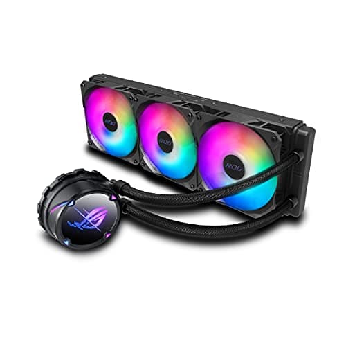 Image of ASUS ROG Strix LC II 360 ARGB all-in-one liquid CPU cooler with Aura Sync, Intel® LGA 1150/1151/1155/1156/1200/2066 and AMD AM4/TR4 support and three ROG 120 mm ARGB radiator fans