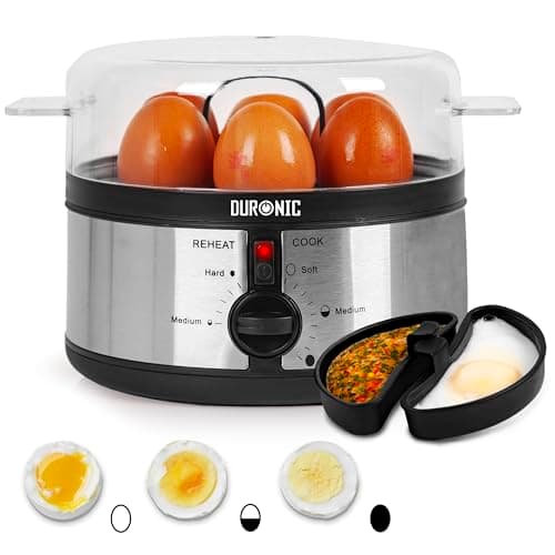 Image of Duronic Electric Egg Boiler EB35 BK, Steamer for Eggs, Egg Cooking Machine, Automatic Egg Boiler Electronic Egg Poacher Machine for 7 Soft, Medium & Hard Boiled Eggs