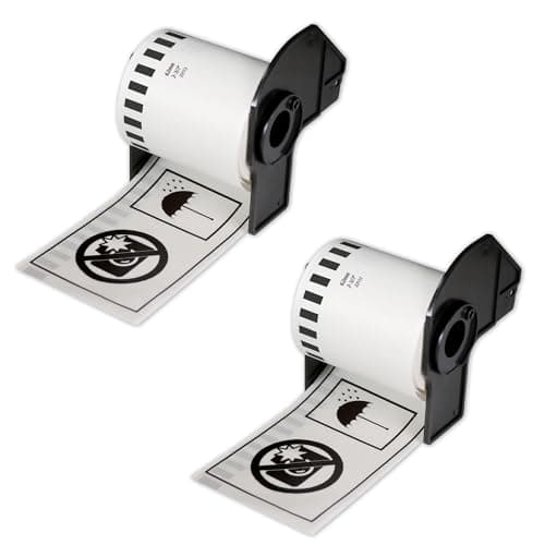 Image of BETCKEY - 2 Rolls DK-22113 Labels, 62mm x 15.24m, 2 Continuous Clear Film Labels Compatible with Brother QL Label Printers