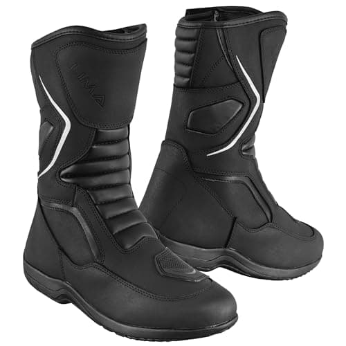 Image of Mens Motorbike Boots Motorcycle Shoes windproof leather Waterproof boots for riders protective gear for men CE approved touring (Black, UK 9, UK Footwear Size System, Adult, Men, Numeric, Medium, 9)