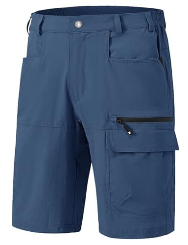 Image of Rdruko Mens Cargo Shorts Lightweight Water-Resistant Summer Quick Dry Outdoor Casual Work Hiking Shorts with 5 Pockets(Denim Blue 40)