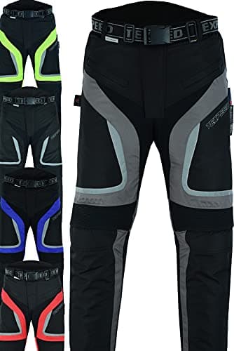 Image of Texpeed Motorcycle Biker Trousers Mens Motorbike Waterproof Textile Cordura Pants With Protective CE Armour (EN 1621-1) Grey - 34W / 30L