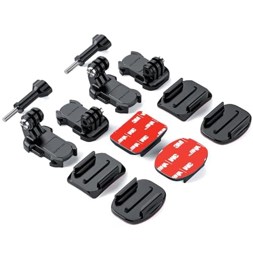 Image of Sametop Helmet Sticky Mounts Adhesive Buckle Mount Screw Accessory Kit Compatible with GoPro Hero 13 12 11 10 Max 9 8 7 6 5 Session DJI Osmo Action Cameras (12 in 1)