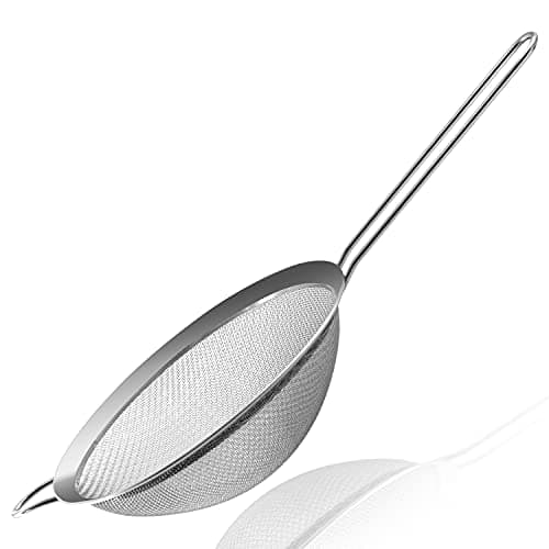 Image of Anaeat Fine Mesh Strainers - Premium Stainless Steel Colander Sieve Sifters, with Durable Mesh and Sturdy Handle, Excellent for Sifting Dry Ingredients, Flour, Pastas, Rice, Tea (20cm