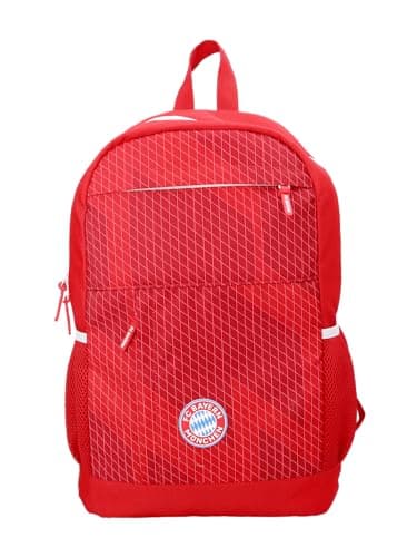 Image of FC Bayern München Backpack for Men and Women (Red) I 15L School Backpack for Upper School & University with Reflectors I 100% Recycled Polyester I Officially Licensed