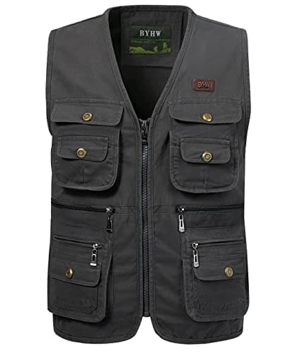 Image of KTWOLEN Mens Fishing Waistcoat Multi Pocket Gilet Safari Sleeveless Gillette Jackets Summer Utility Vest Hiking Photography Vests Body Warmers, Green, XL