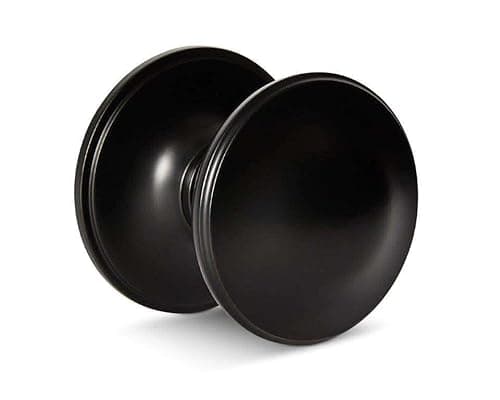 Image of Designer Levers Ringed Centre Door Knob - 70mm - Matte Black