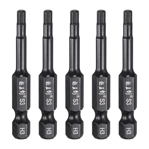 Image of sourcing map 5pcs Hex Head Wrench Drill Bit 3mm(H3) Metric 1/4" Hex Shank 2"(50mm) Length S3 Steel Magnetic Impact Drivers Screwdriver Bit Industrial Grade Hexagon Electric Drill Bits