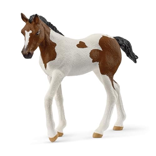 Image of Schleich HORSE CLUB - Paint Horse Foal - 8cm Hand-Painted Collectable, Realistic Toy Horse Figurine for Girls and Boys. Durable Educational Figure for Fun Imaginative Play. Cool Kids Toys Age 5+ 14899