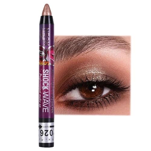 Image of Champagne Gold Shimmer Eyeshadow Stick - Pearlescent Brown Cream Eye Shadow with Bronzer Glitter Pencil Crayon Brightener Pen - High Pigmented Eyeliner for Smooth Makeup Color
