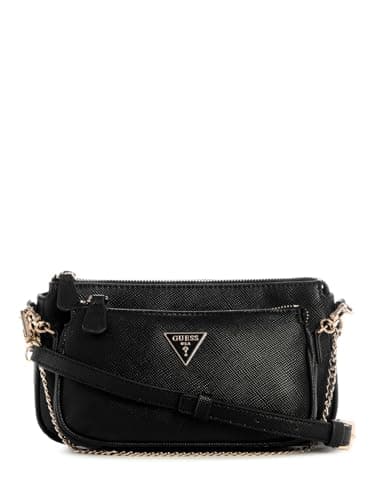 Image of GUESS Women's Noelle Ii Double Pouch Crossbody, Black, One Size