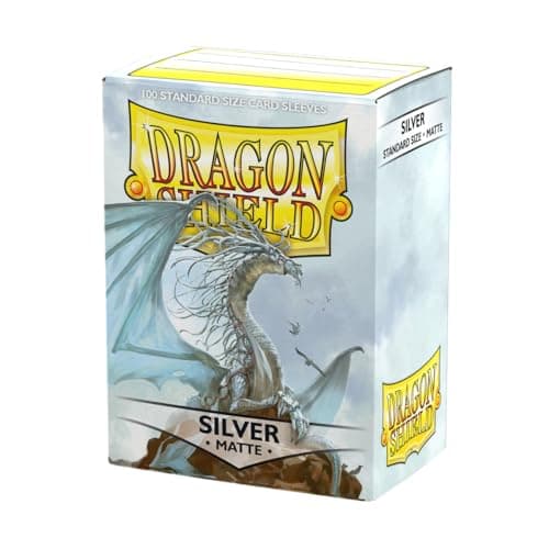 Image of Dragon Shield | Standard Size Card Matte Sleeves | 100 CT - Smooth & Tough Premium TCG Sleeves | Compatible with Pokemon, Flesh & Blood, One Piece & Magic the Gathering | Silver - Matte