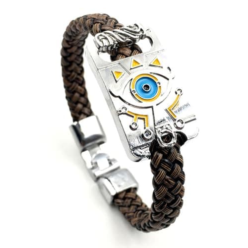 Image of GAUEIOUR Zelda Bracelet,Punk Style Zelda Legendary Bracelet,Wilderness Breath Alloy Jewelry Cartoon Bracelets,Game Peripheral Woven Bracelets(Silver)