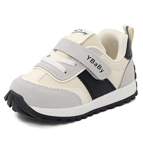Image of MK MATT KEELY Baby Boys Girls First Walking Shoes Toddlers Slip On Trainers Outdoor Pre Walker Shoes,Beige,Size 4 UK Child