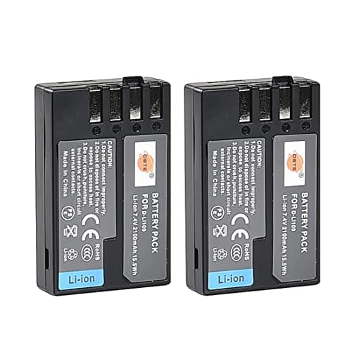 Image of DSTE 2PCS D-LI109 Li-Ion Battery Compatible with Pentax K-R K-30 K-50 K-500 K-2 K-S2 K-S1 Camera