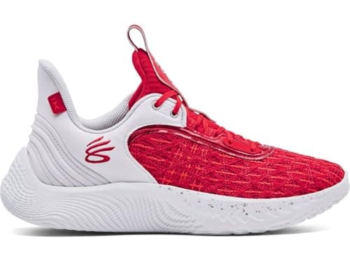 Image of Under Armour Unisex Adult Curry Flow 9 Team Basketball Shoes, Red/White, 10 Women/8.5 Men