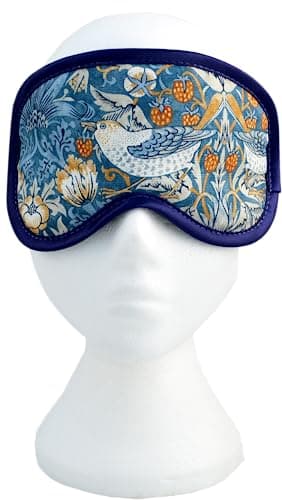 Image of Vagabond Strawberry Thief William Morris Sleep Mask, Cotton, SLEEP_MASK, Sleep Mask, 2826700031, Pull On, Blue