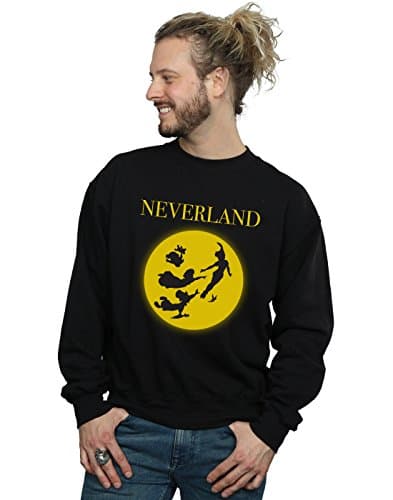 Image of Disney Men's Peter Pan Moon Silhouettes Sweatshirt Black Medium