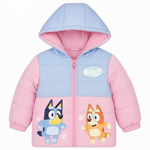 Image of Bluey Girls Padded Coat Puffer Jacket Padded Coat, 2-3 Years