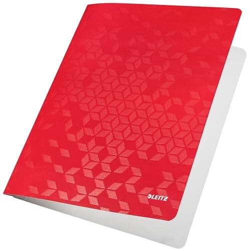 Image of Leitz Wow A4 Flat File, Laminated Card Report File, 250 Sheet Capacity, Red, 30010026