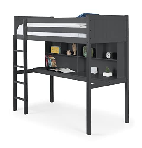 Image of Julian Bowen Titan High Sleeper Bed Anthracite - Modern Design, Includes Desk, Shelves, and Storage