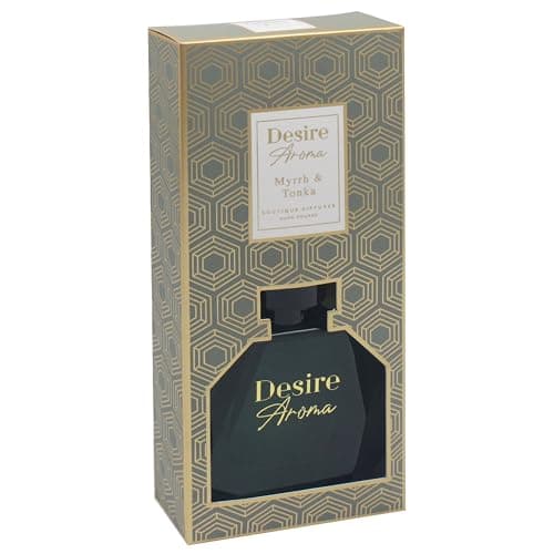 Image of Lesser & Pavey Desire Aroma Myrrh & Tonka 200ml Reed Diffuser For Home Fragrance | Air Freshener Aromatherapy Diffuser For Stress Relief | Diffusers For Home Gift For Women & Men