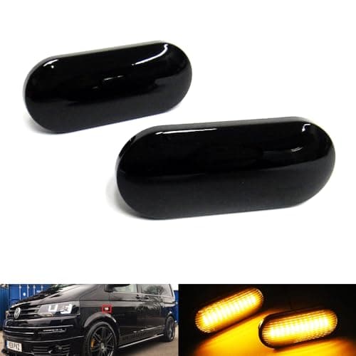 Image of RZG 2x Black Smoked Lens Side Indicator Amber LED Marker Repeater Light For Amarok Bora Caddy Golf III IV B5 Polo Transporter T5 Multivan Up