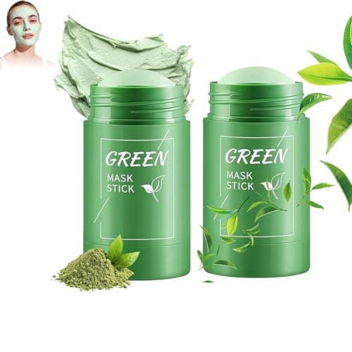 Image of 2 Pack Green Tea Mask Stick for Face,Green Tea Deep Cleanse Mask, Blackhead Remover Mask Stick,Purifying Clay Stick,Anti-Acne Oil Control & Clean Pores for All Skin Types Women and Men