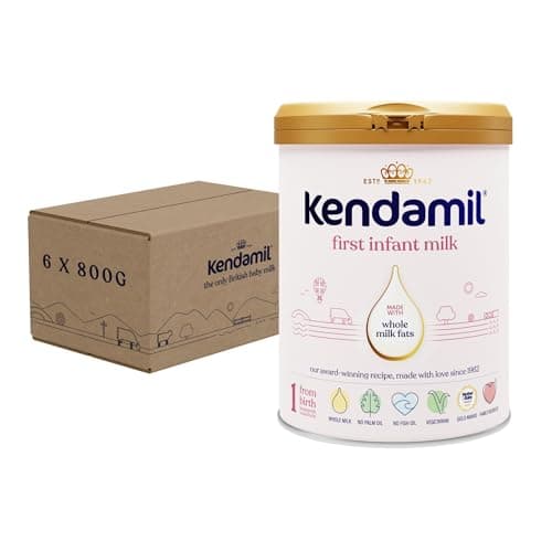 Image of (6x800g) Kendamil Classic First Infant Milk - Stage 1 from Birth, Whole Milk Formula, Vegetarian, No Palm Oil, No GMOs and with Omega 3 DHA, Omega 6 ARA and Prebiotics