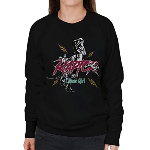 Image of All+Every Jurassic Park Clever Girl Raptors Lightning Bolt Women's Sweatshirt Black