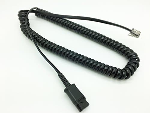 Image of AvimaBasics Premium Quick Disconnect Cable for Plantronics U10P Polaris H-Series headsets with Built-in Amplifier - Mitel, Polycom VVX, Analog Deskphones, Avaya, Nortel, Aastra | 27190-01 2719001