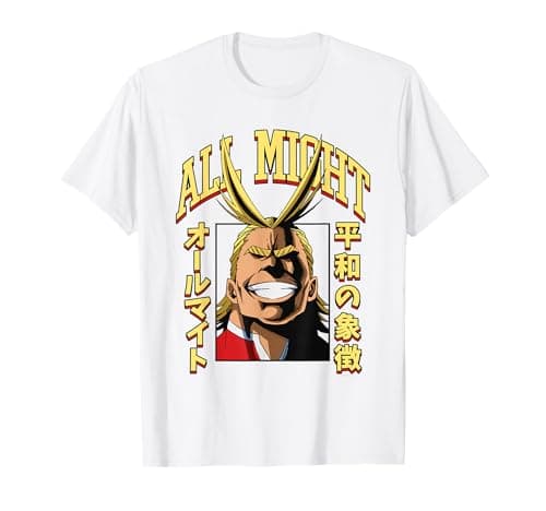 Image of My Hero Academia All Might Portrait and Name Anime T-Shirt