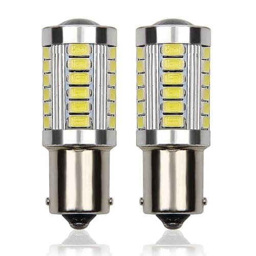 Image of P21w 1156 Ba15s LED Bulb 6000K White 6W Super Bright 24-SMD 3030 12V-24V LED Light Bulbs for RV Interior Lights Auto Backup Reverse Light, Tail Turn Signal Light, Stop DRL Lights, Rear Fog Lamp(2PCS)