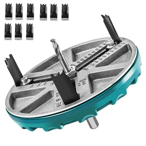 Image of Candeon Adjustable Hole Saw Cutter Kit, Adjustable Punch Saw Hole Saw Kit, 1.8"-5" (45-130mm) Adjustable Punching Saw Hole Cutter Kit Cutting Tools for Drywall,Wood, Plywood, Plastic, Thin Metal