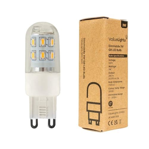 Image of MiniSun | Pack of 3 3w High Power Energy Saving Dimmable G9 LED Light Bulbs - 280 Lumens [3000K Warm White] | Bulbs & Home Improvements Essential