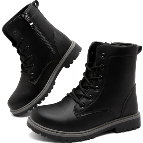 Image of Lvptsh Women’s Ankle Boots Side Zipper Ladies Walking Booties Leather Chelsea Boots For Spring Autumn Winter Low Heel Casual Comfortable Short Booties,Black2,EU38