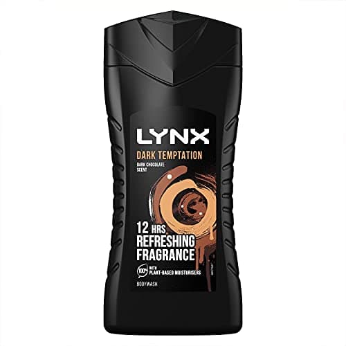 Image of Lynx Dark Temptation Men's Shower Gel 225ml | 12H Refreshing Dark Chocolate Body Wash | Lynx Dark Temptation Shower Gel for Men | Dark Chocolate Body Wash